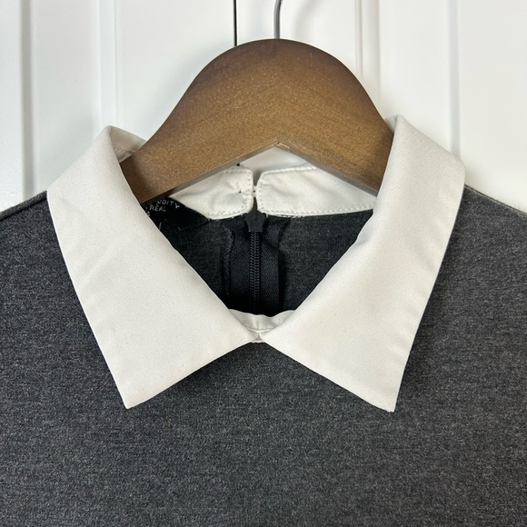 Against Nudity Montreal - Grey Collar Sleeveless Pencil Dress - Picture 5 of 8